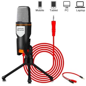 IUKUS Microphone with Mic Stand, and Headphone Audio Splitter Adapter